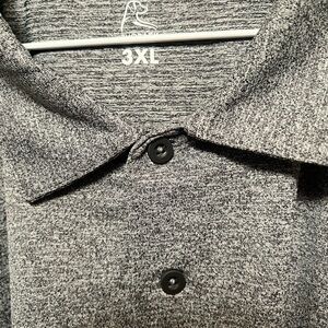 Rhoback Blitz Tech  Heather Gray polo button Down Shirt